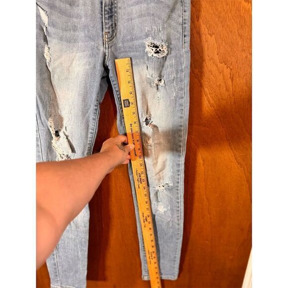 Kancan Los Angeles Women's Distressed Skinny Jeans Blue Size 28 - Picture 5 of 8